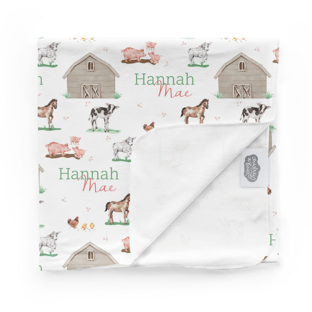 Personalized Swaddle Blanket | Baby Animal Days