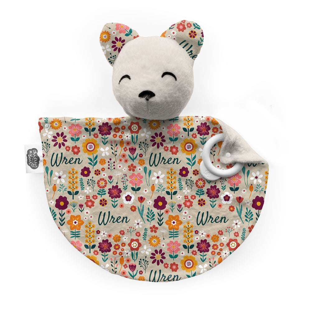 Personalized Bear Lovey | Folksy Floral