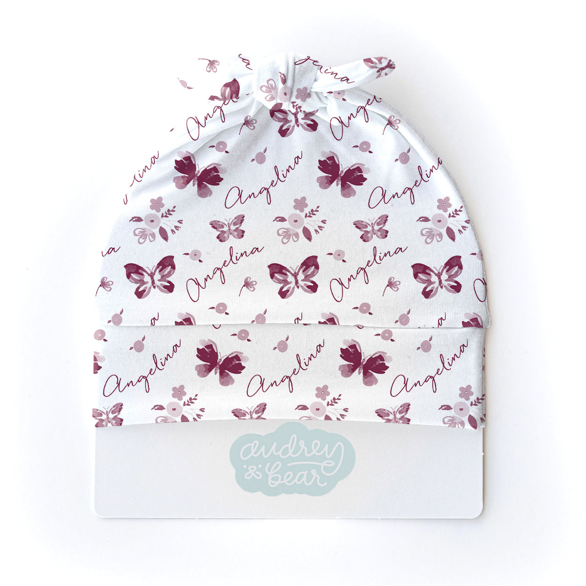 Personalized  Swaddle & Hat Set | Summer Butterfly