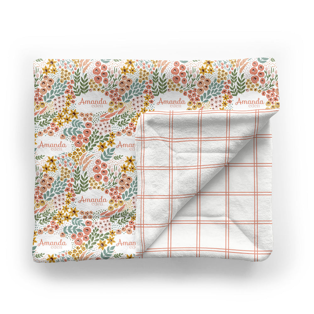 Personalized Baby Minky Blanket | Whimsy Floral