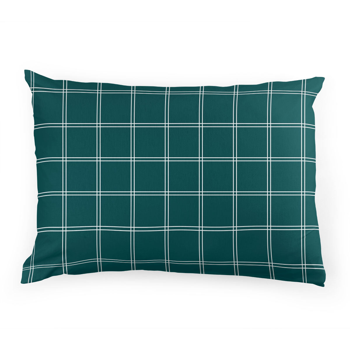 Pillow Case | Dark Teal Modern Plaid