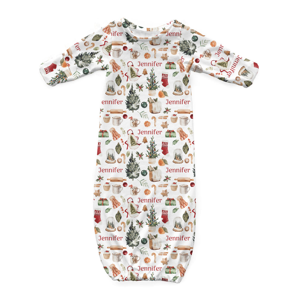 Personalized Newborn Gown | Cozy Christmas