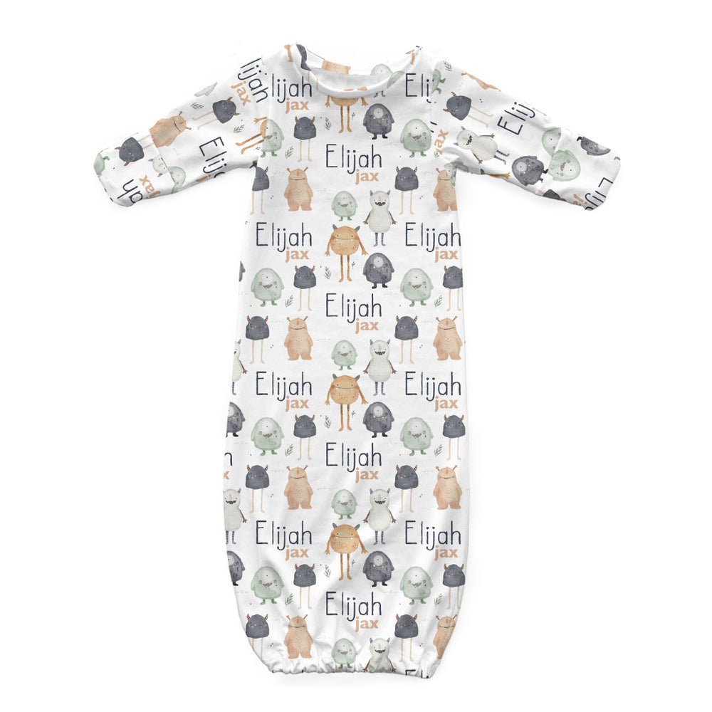 Personalized Newborn Gown | Monster mash