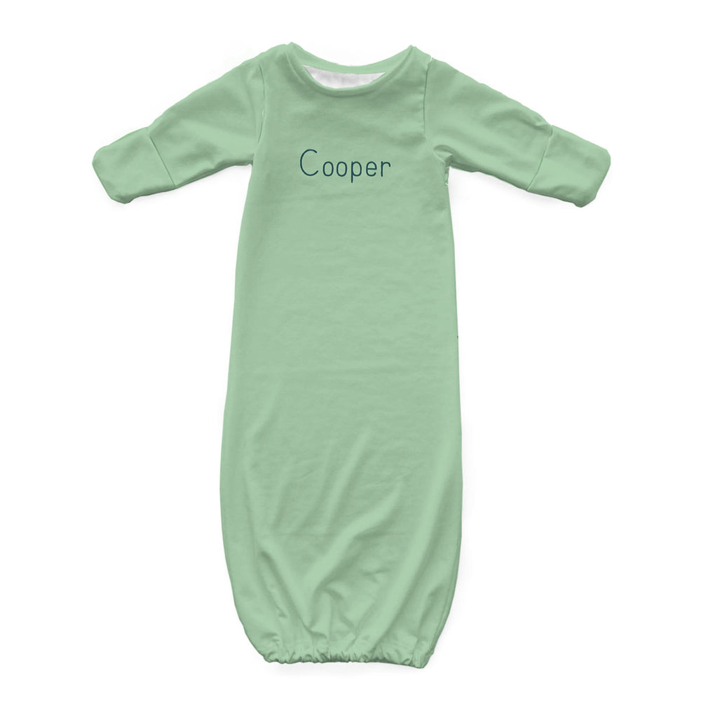 Personalized Newborn Gown | Greens