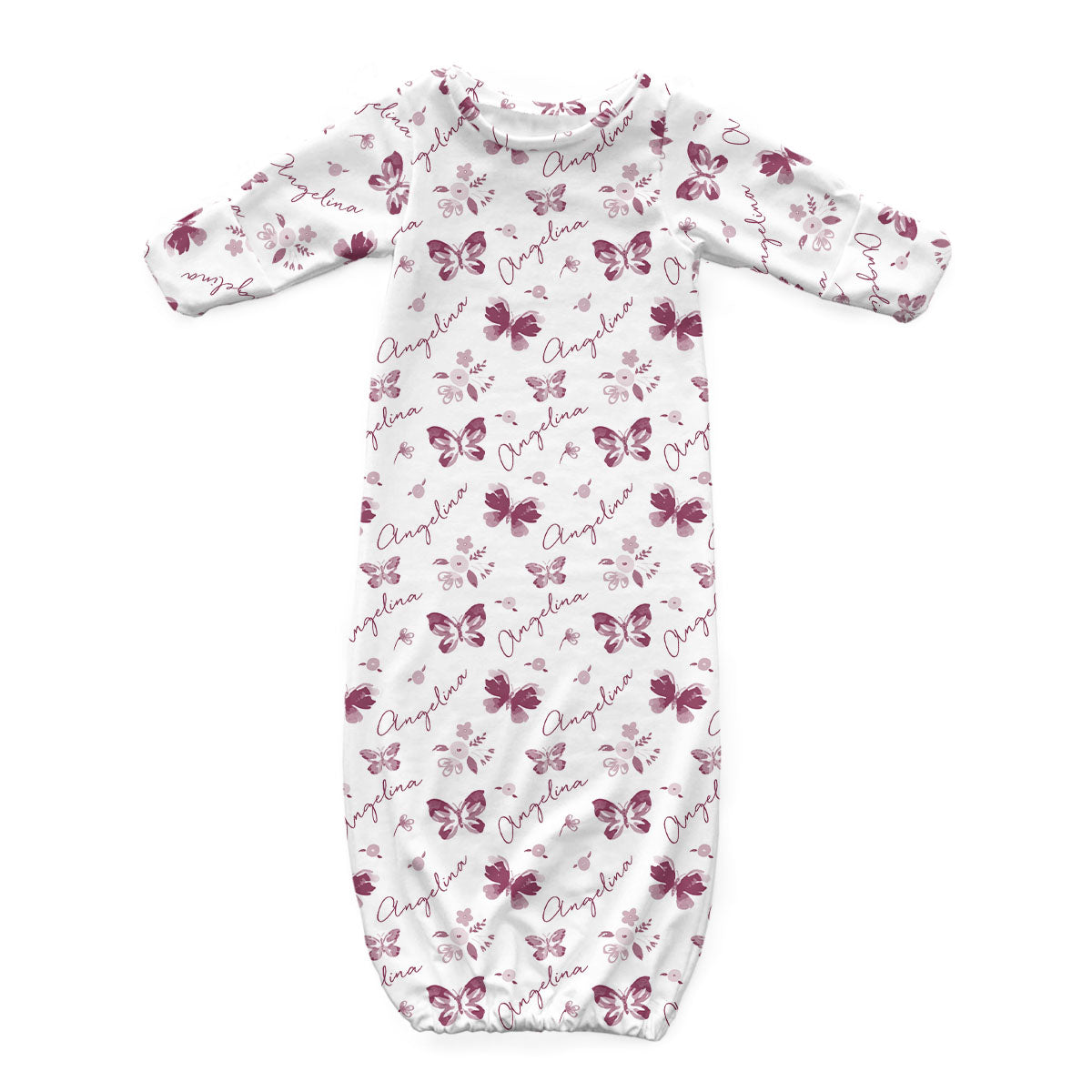 Personalized Newborn Gown | Summer Butterfly