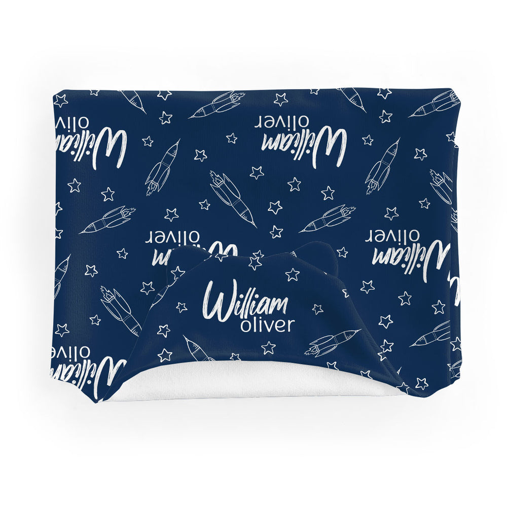 Personalized  Hooded Baby Towels | Blast Off