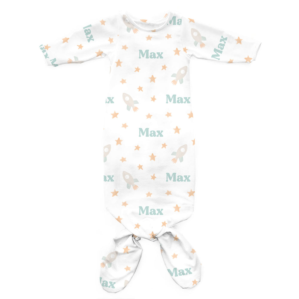 Personalized Newborn Gown | Bright Rockets