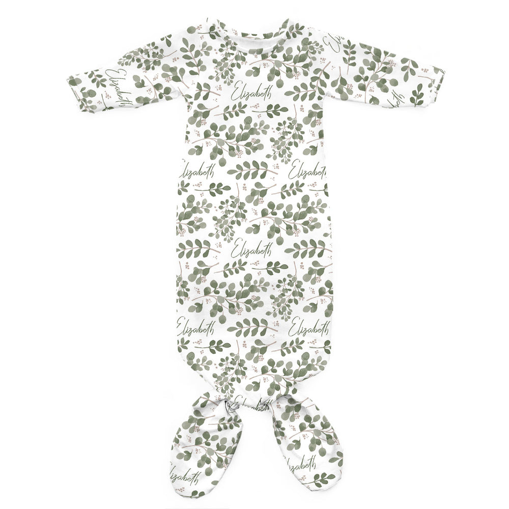 Personalized Newborn Gown | Farmhouse Greenery