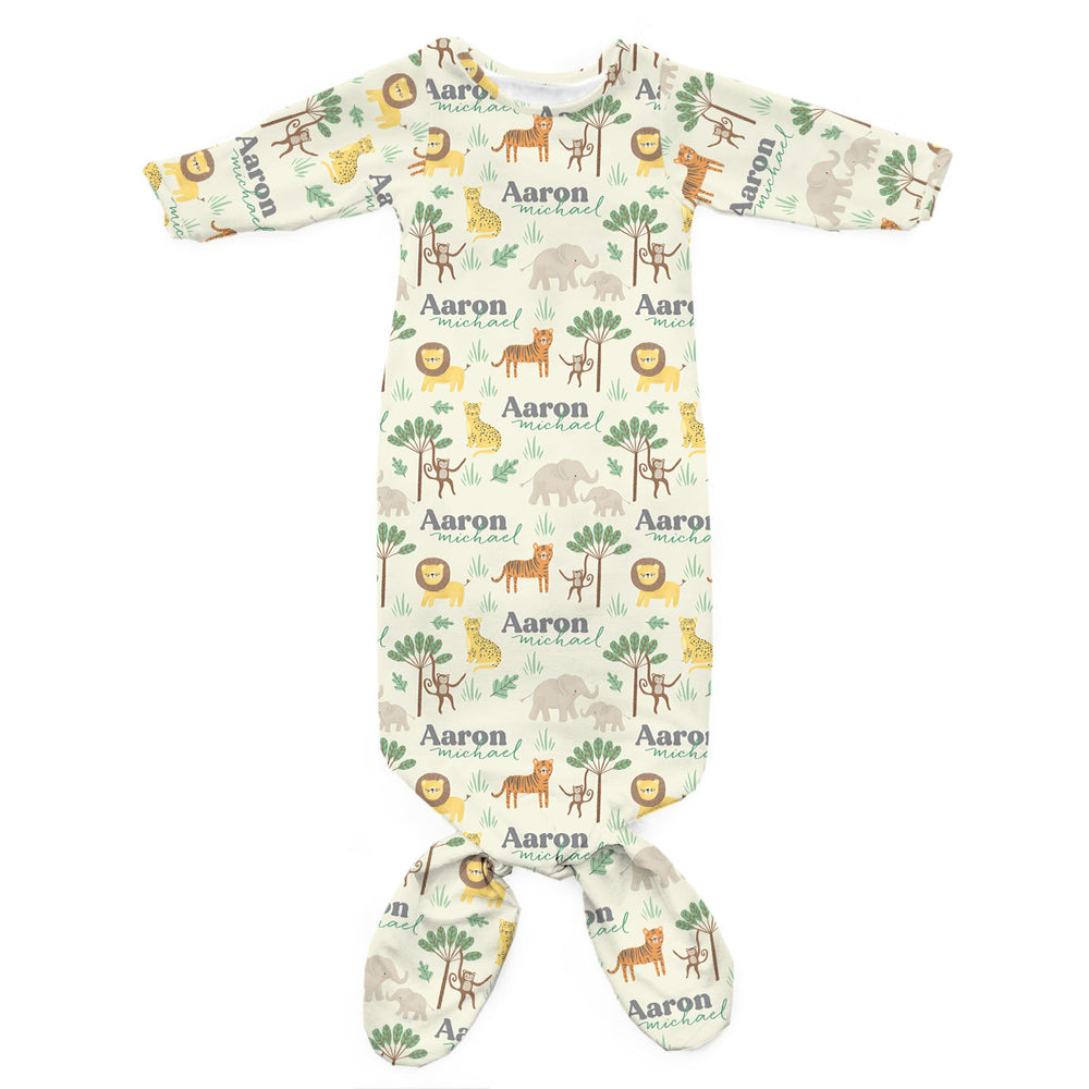 Personalized Newborn Gown | Jungle safari