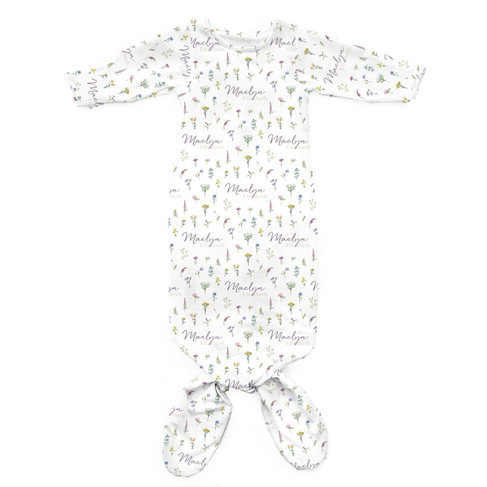Personalized Newborn Gown | Meadow Floral