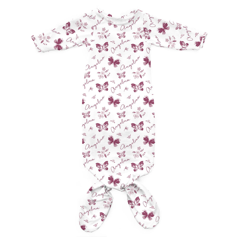 Personalized Newborn Gown | Summer Butterfly