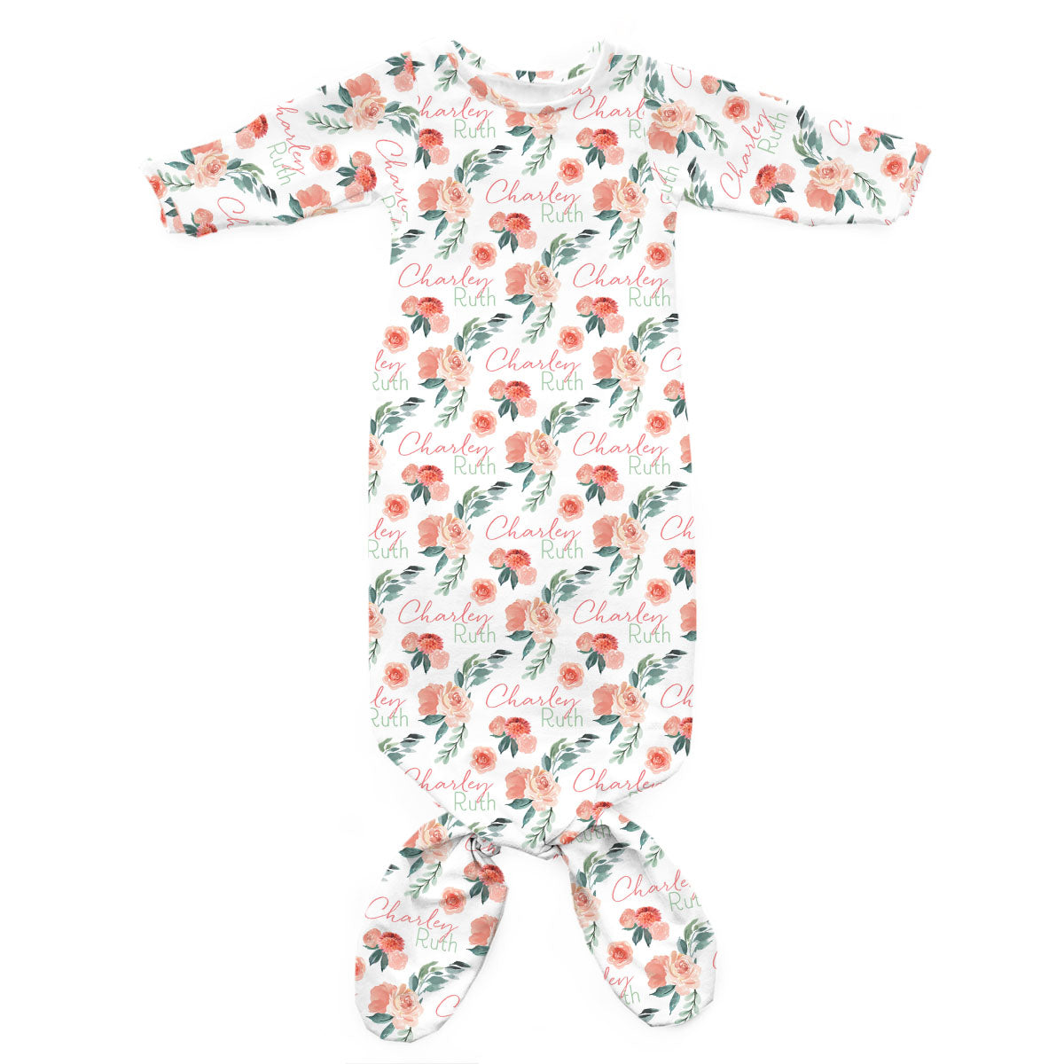 Personalized Newborn Gown | Sweet Blooms