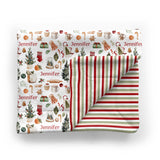 Personalized Minky Stroller Blanket | Cozy Christmas