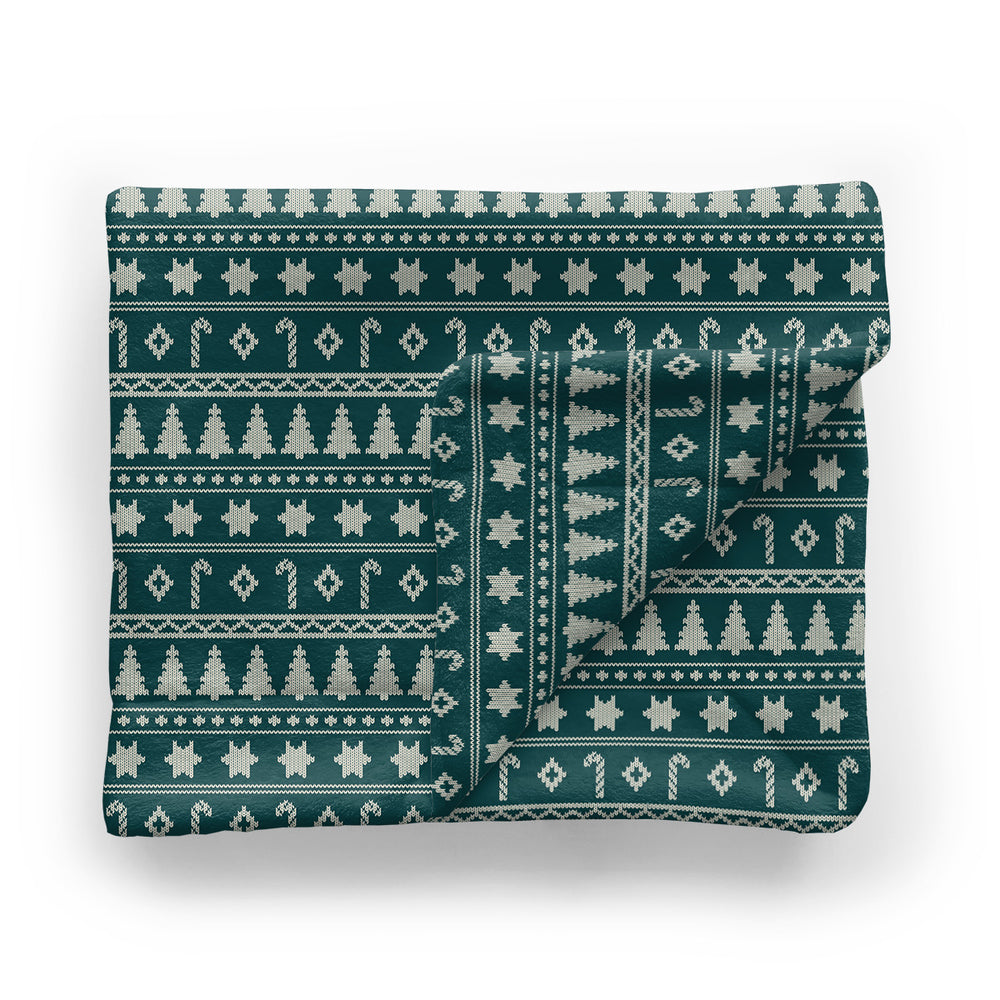 Minky Stroller Blanket | Dark Emerald Sweater Perfection