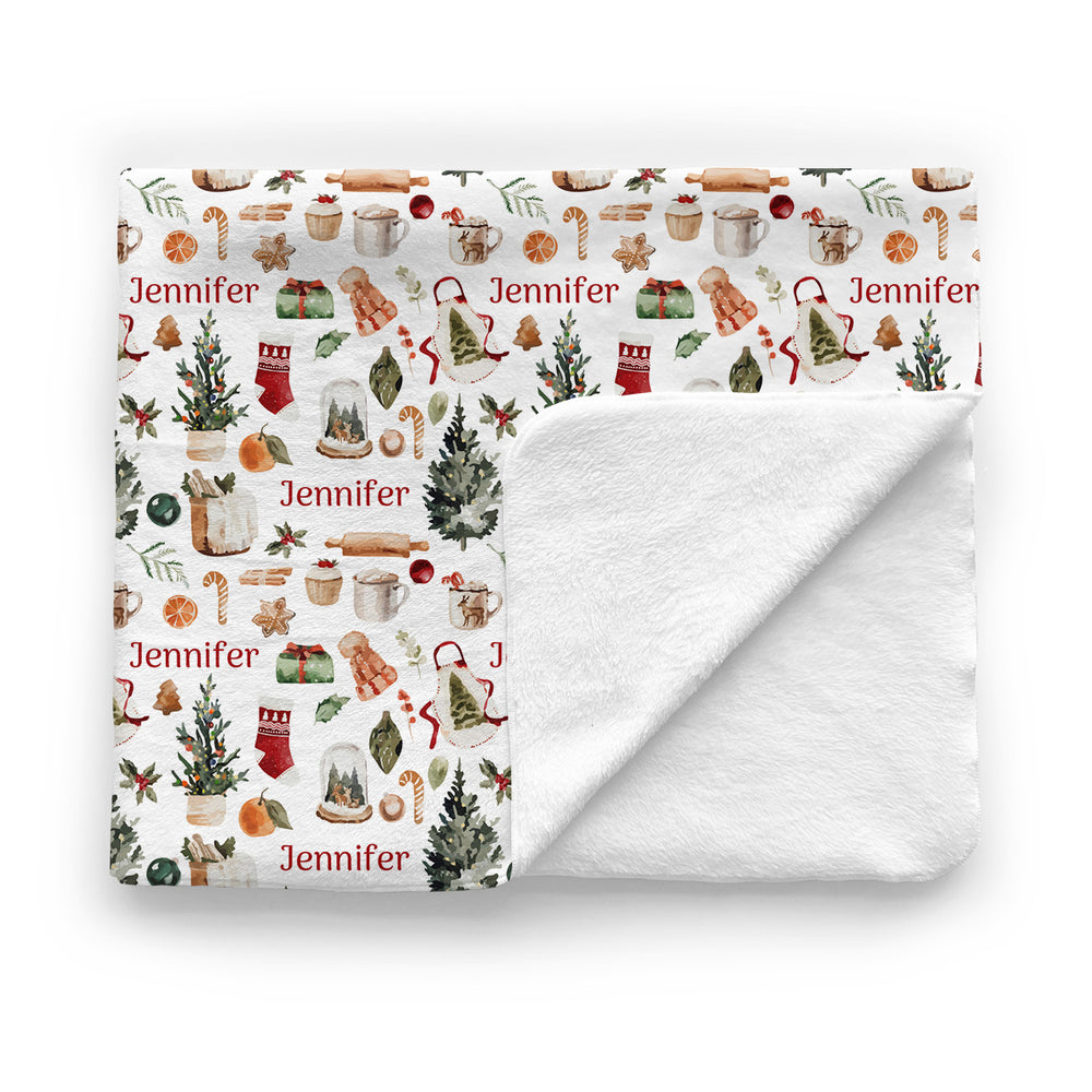 Personalized Minky Stroller Blanket | Cozy Christmas
