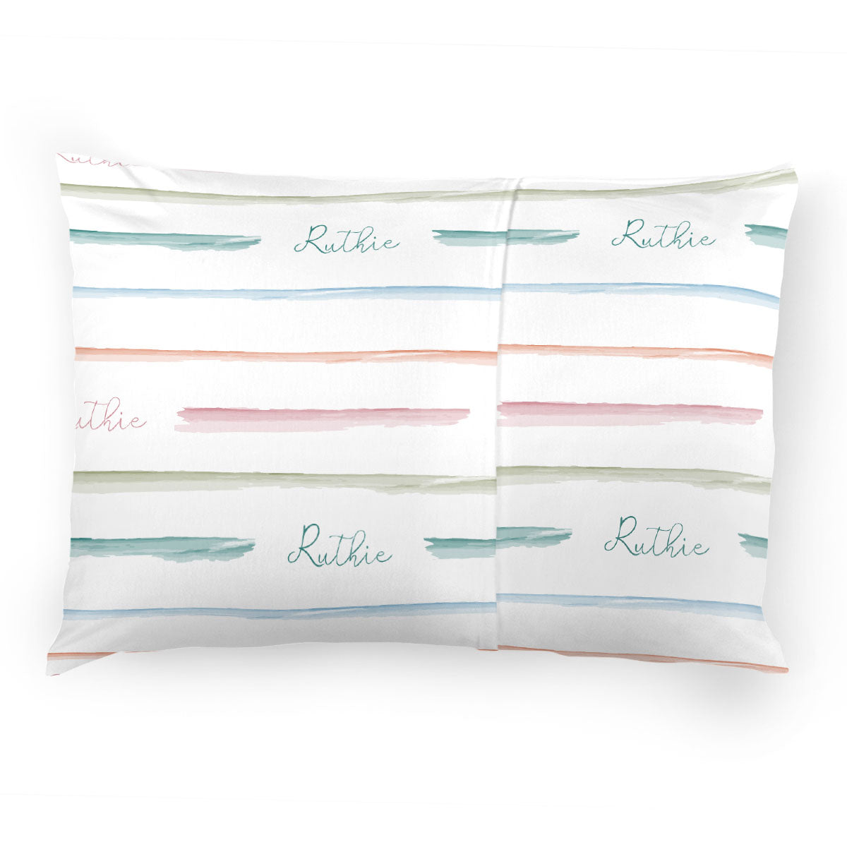 Personalized  Pillow Case | Rainbow Stripes