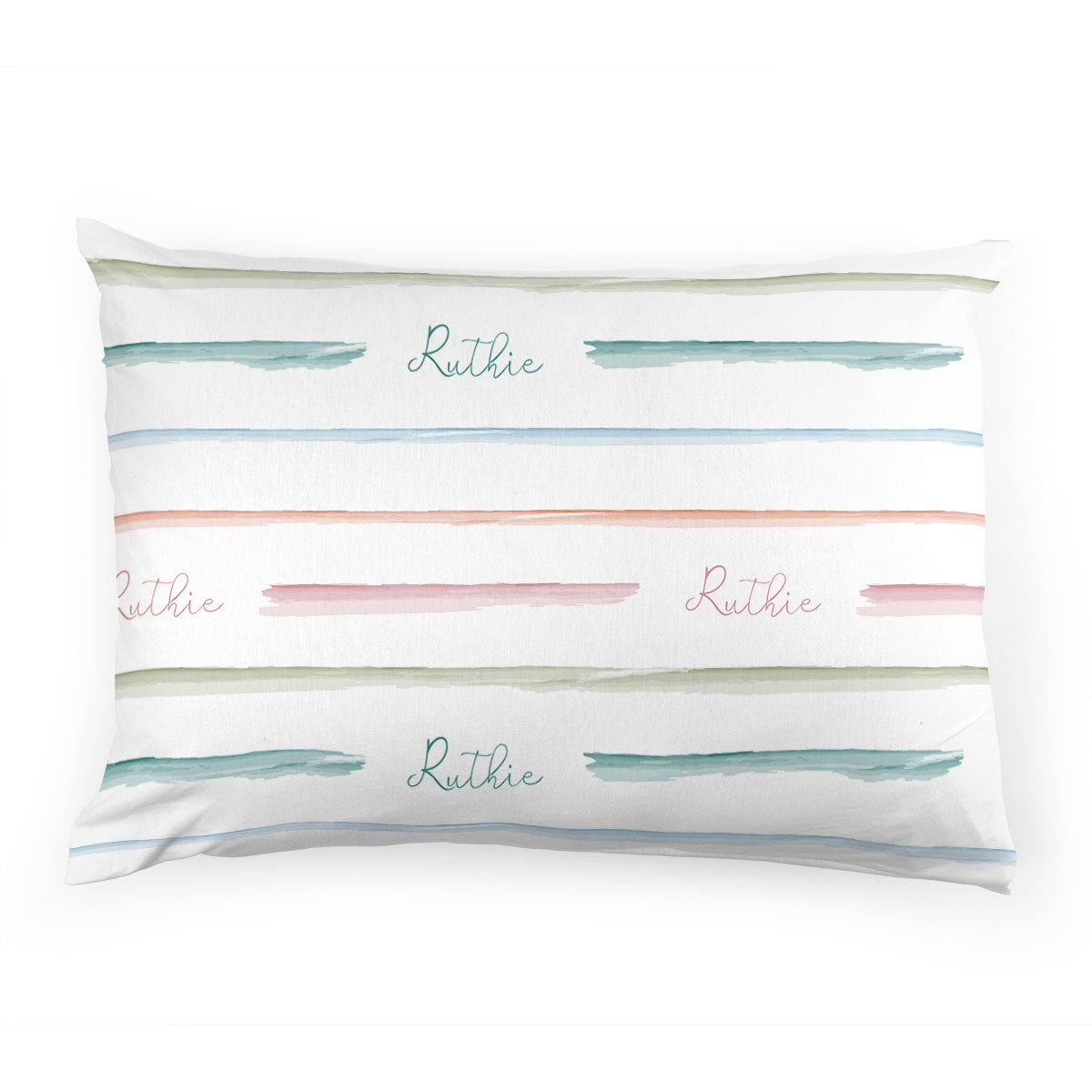 Personalized  Pillow Case | Rainbow Stripes
