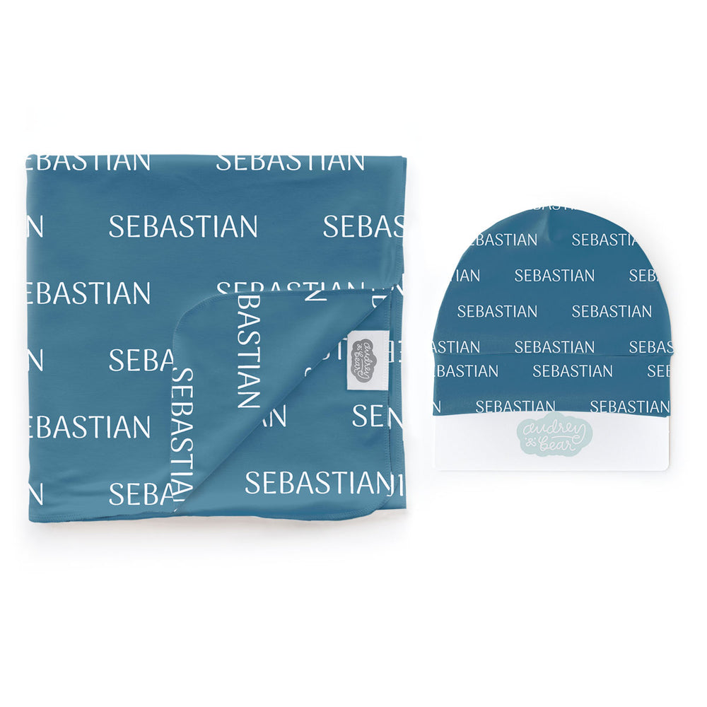 Personalized Swaddle & Hat Set | Simplicity