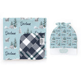 Personalized Swaddle & Hat Set | Prowling Polar Bears