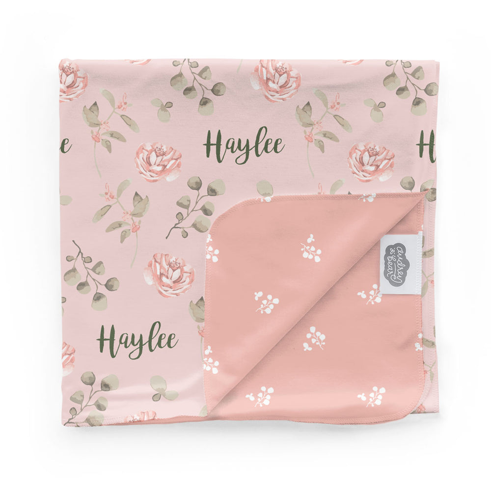 Personalized Swaddle Blanket | Country Floral
