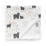 Personalized  Swaddle & Hat Set | Baby Bear Meadow