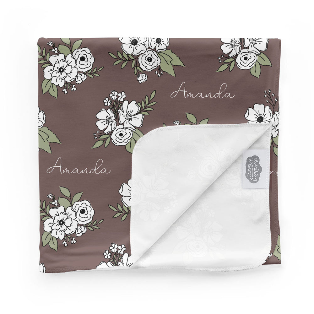 Personalized  Swaddle & Hat Set | Fall Floral