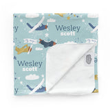 Personalized Swaddle & Hat Set | Fly High