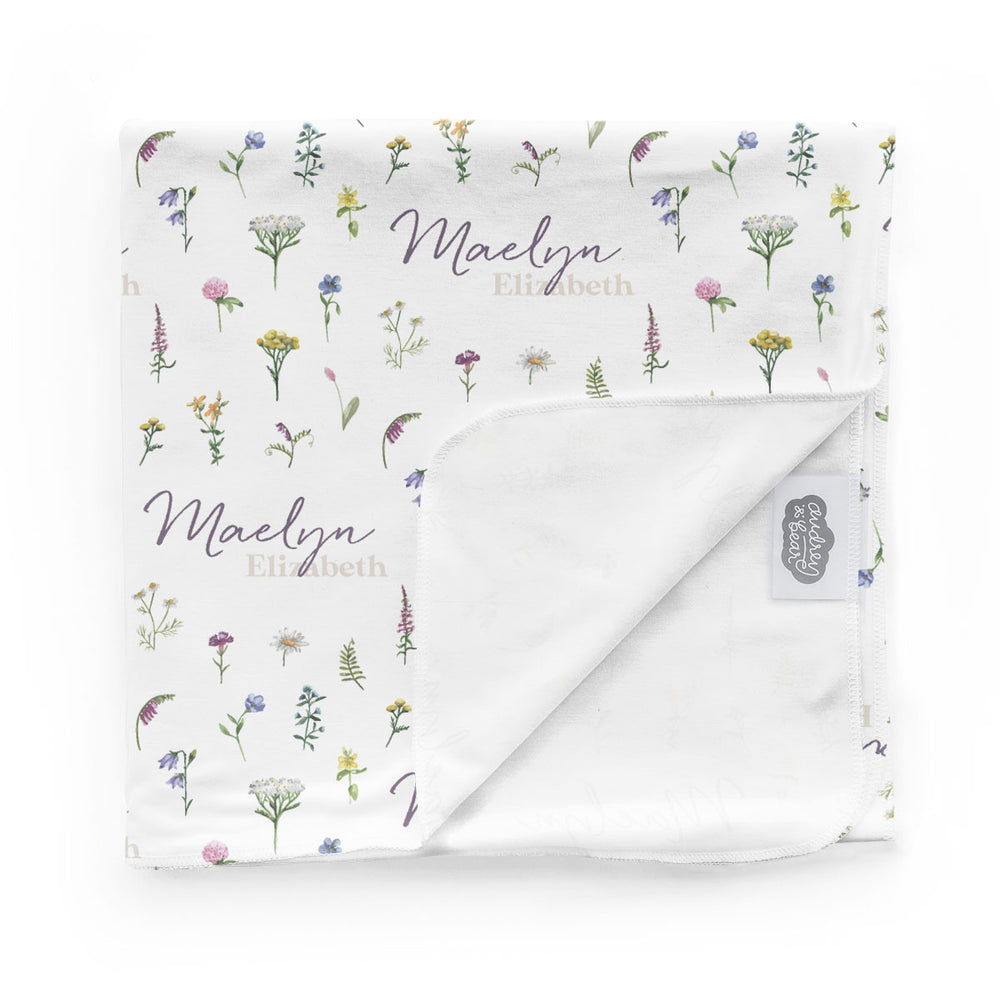 Personalized  Swaddle Blanket | Meadow Floral