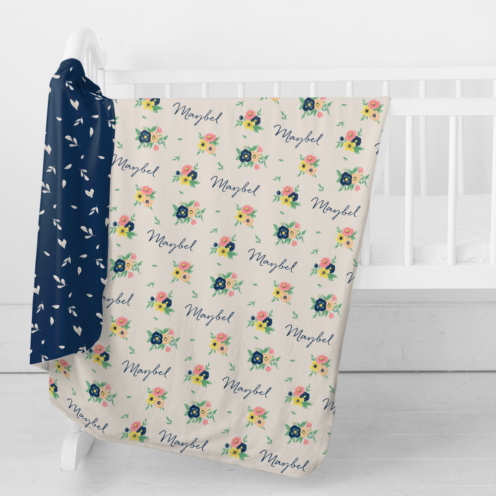 Personalized Swaddle Blanket | Cottage Garden