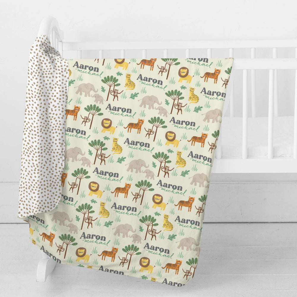 Personalized Swaddle Blanket | Jungle Safari
