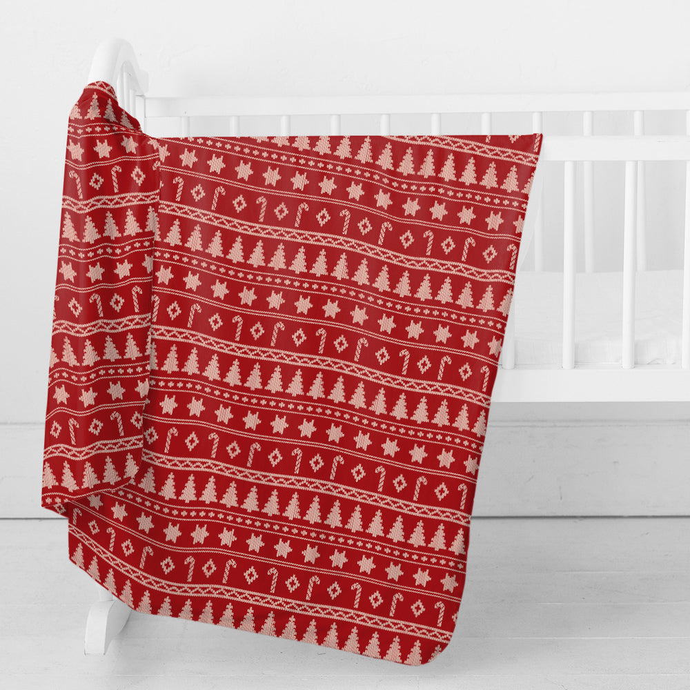 Swaddle Blanket | Brick Red Sweater Perfection