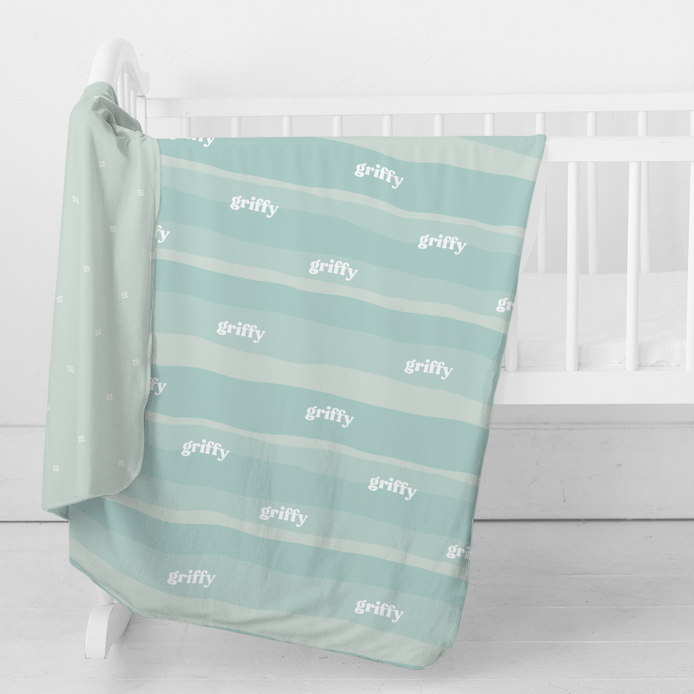Personalized Swaddle Blanket | Sandy Waves