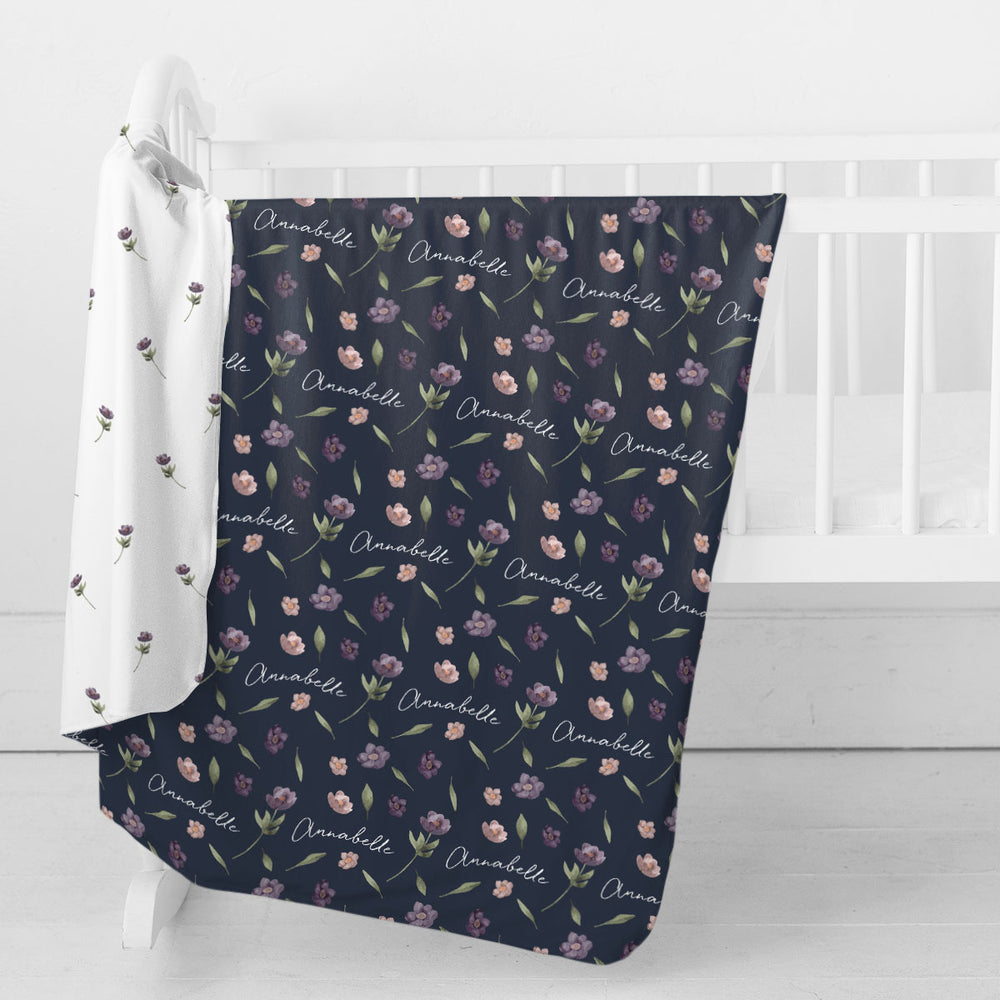 Personalized  Swaddle & Hat Set | Winter Floral