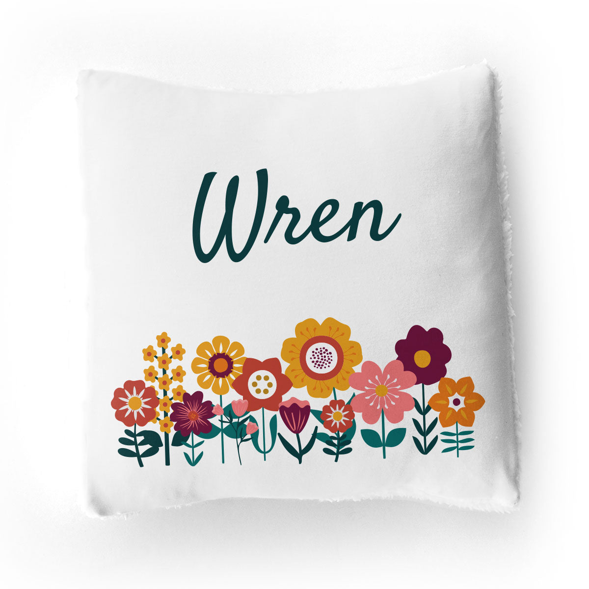 Personalized Throw Pillow | Folksy Floral