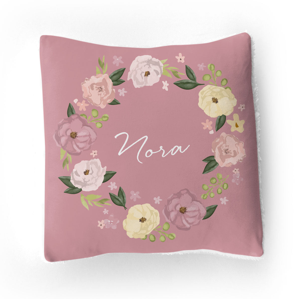 Personalized Stretchy Knit/Sherpa Throw Pillow | Bella Flora