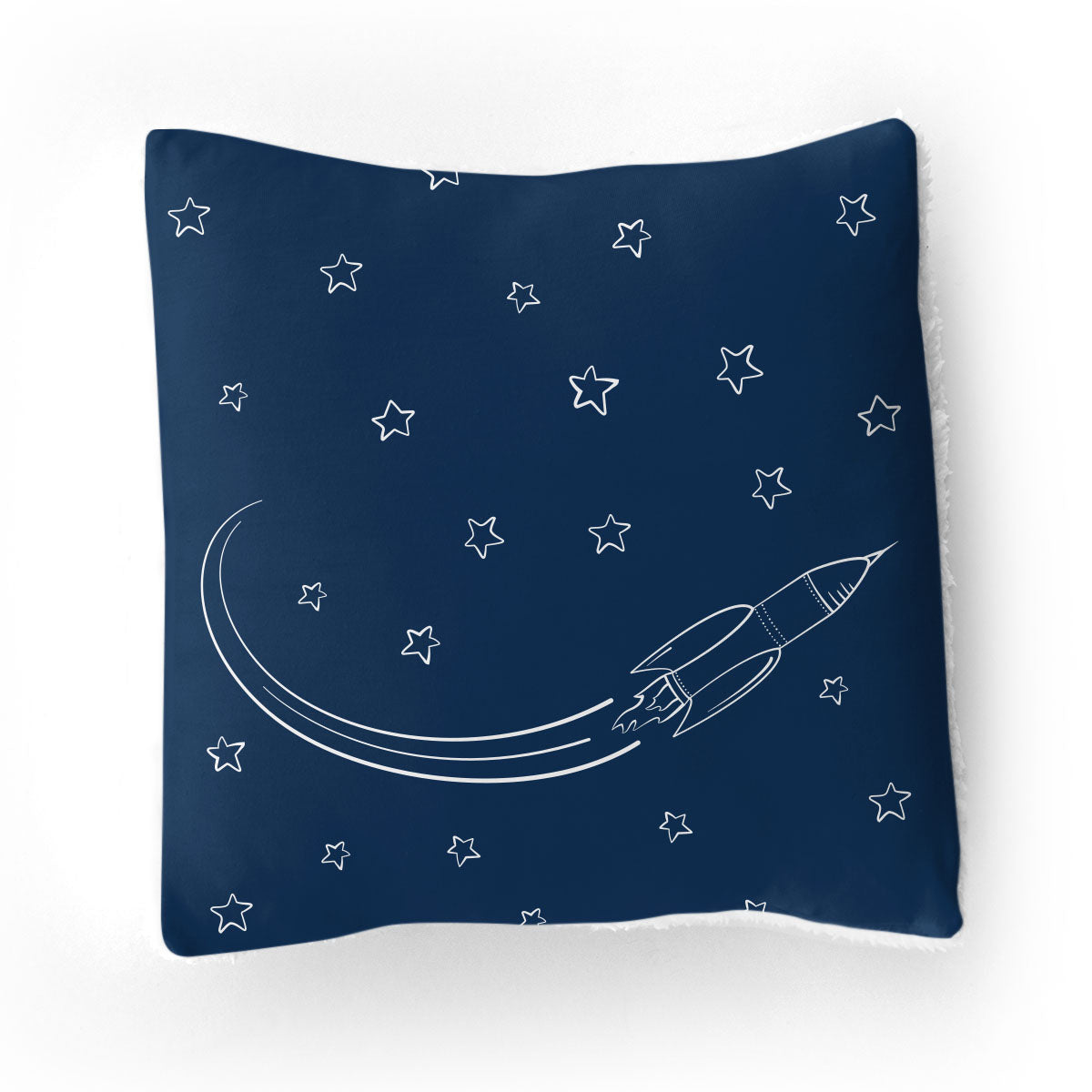 Stretchy Knit/Sherpa Throw Pillow | Blast Off