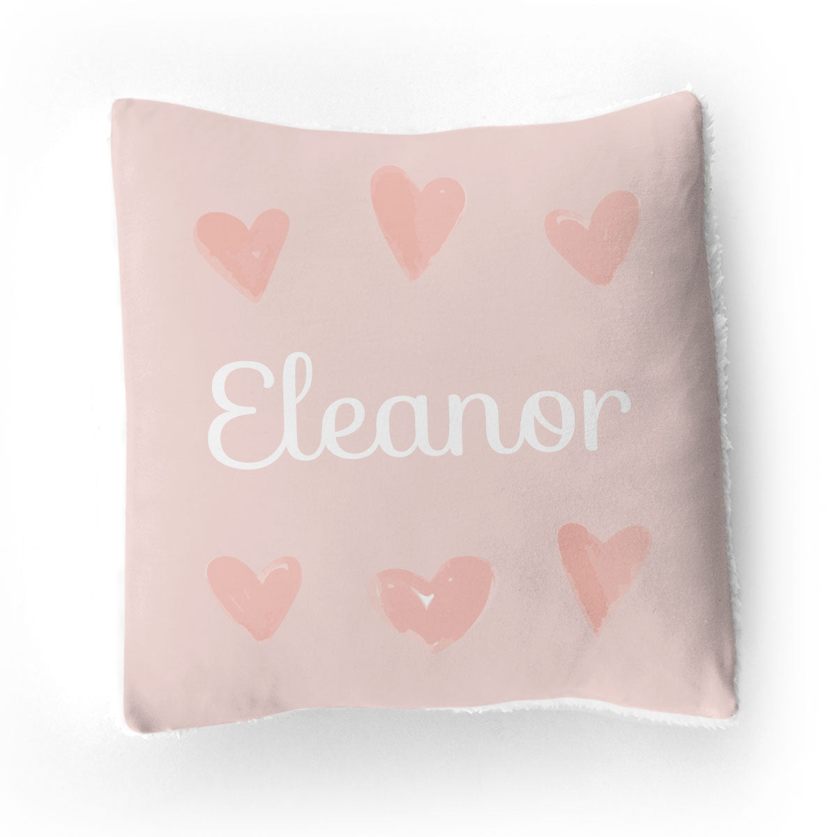 Stretchy Knit/Sherpa Throw Pillow | Tiny Hearts