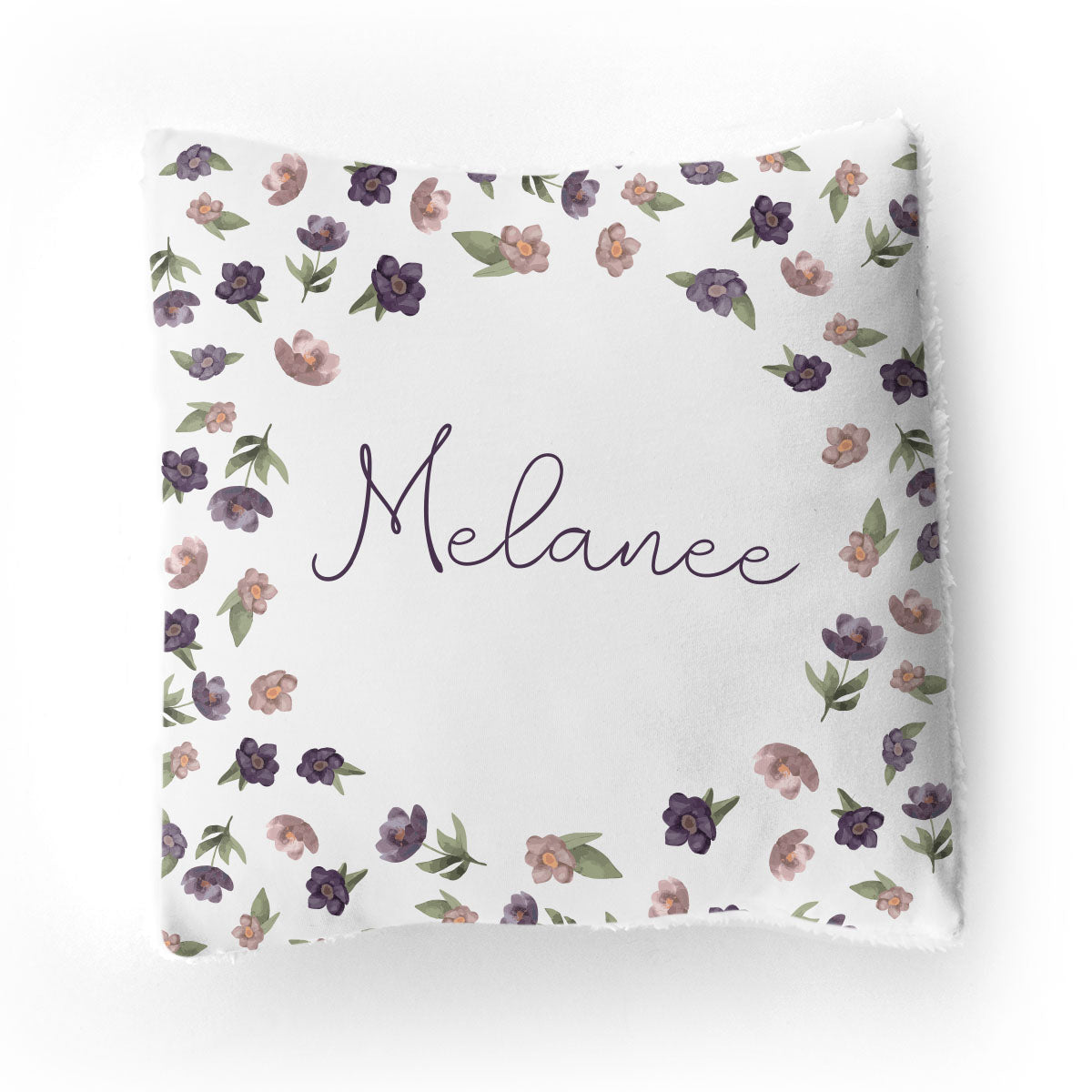 Stretchy Knit/Sherpa Throw Pillow | Winter Floral