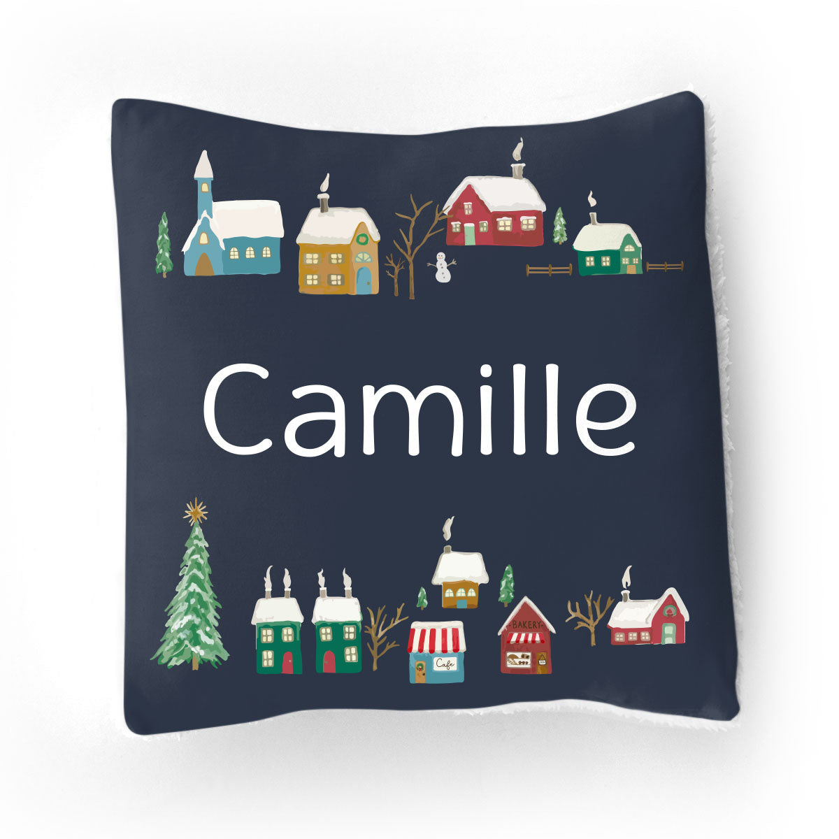 Winter Village Navy | Throw Pillow